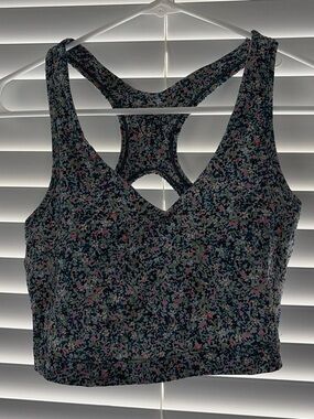 Women's Floral Print Racerback Sports Bra - Multicolor